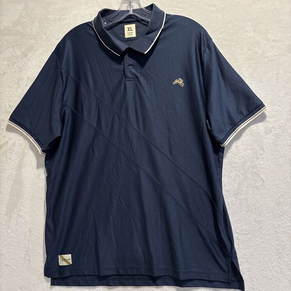 Tracksmith Polo Shirt Navy Blue 2:09 Mesh Running Performance Men's Size XL